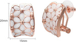 El Regalo Gorgeous Enamel Flower Stud Earrings with Double Lock for Girls & Women | Elegant Contemporary Floral Earrings
