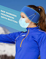 El Regalo 2PCs Winter Ear Warmer Headband with Buttons for Masks- Elastic Headband Winter Headband Full Cover Ear Muff Headband for Yoga Outdoor Sports Activities for Men & Women (Red & Blue)