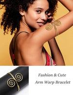 El Regalo Fashion Armlet- Minimalist Spiral Coil Upper Arm Cuff Open Arm Bracelet Armlet Armband Bangle for Women & Girls (Golden Color)