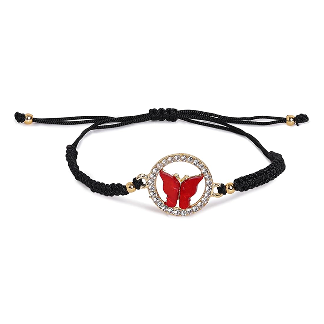El Regalo 2 PCs Fancy CZ Butterfly Rakhis Combo Set - Beautiful 2 Rakhis Set with Roli Chawal, Rakhi Message Card in Rakhi Gift Box for Little Brother/Bhabhi/Niece/Nephew
