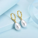 El Regalo Vintage Style Pearl Earrings for Girls & Women | Classic & Elegant | Available in Studs, Hooks, Threaders | Timeless Jewelry (Golden Pearl Hoops)