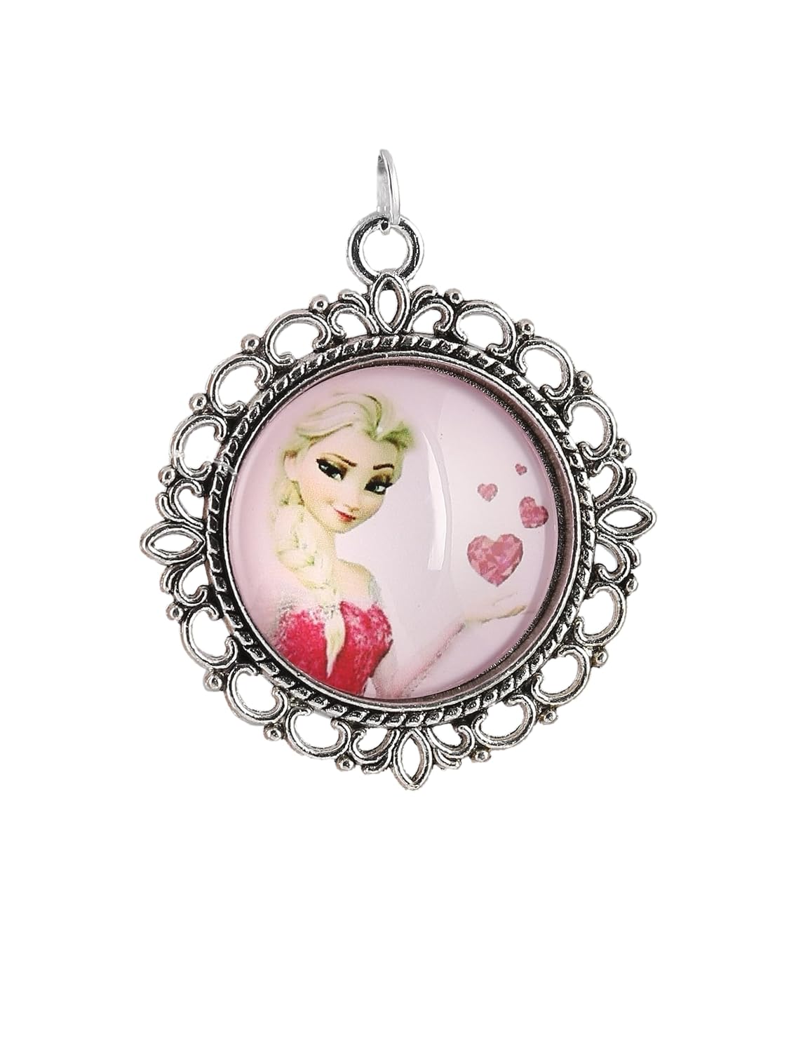 El Regalo 1PC Kids Girls Pink Elsa Princess Ribbon Necklace- Princess Girls Necklace for Kids