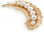El Regalo 2PCs Pearl Feather Fancy Hair Clips - Golden Wing Feather Alligator Clips for Girs & Women- Bridal/Wedding Party Hair Accessories