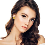 El Regalo Bee & Flower Pearl Stud Earrings- Asymmetrical Statement Cute Honeybee & Flower Stud Earrings for Girls & Women