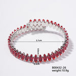 El Regalo Marquise Cut Crystals Tennis Bracelet for Women - Adjustable Bypass Wrap Bracelet, Cubic Zirconia Jewelry Gift (Red)
