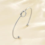 El Regalo Stainless Steel Forever Love Knot Infinity Cuff Bracelets for Girl & Women- Waterproof Infinity Knot Adjustable Bracelet (Silver)