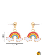 El Regalo 1 Pair Rainbow Earrings- Cute Enameled Colorful Rainbow Hypoallergenic Earrings for Girls & Women (option-2)
