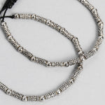El Regalo 1 pair Boho Adjustable Oxidized German Silver Bead Anklets for Girls & Women- Tribal Thread Anklets Set (Style-3)