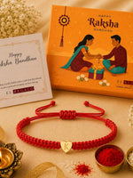 El Regalo Red Ethnic Rakhi Dori Unisex Rakhi-Adults - K letter