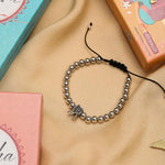 El Regalo 1 PC Designer CZ Crown Bracelet Rakhi for Brother/Bhai- Fancy Sparkly Crown Rakhi with Roli-Chawal Shagun, Rakhi Message Card in Rakhi Gift Box