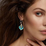 El Regalo Enamel Glaze Orchid Leaf Pearl Hook Earrings for Girls & Women- Retro Tassel Pearl Orchid Earrings