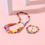 El Regalo 2 PCs Kids Girls Colorful Jewelry Sets - Kids Candy Color Beads Necklace & Bracelets Jewelry Sets for Girls