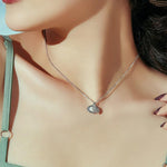 El Regalo Stainless Steel Anti Tarnish Pearl shell Pendant Necklace for Girls & Women, Trendy Waterproof Pearl Shell Pendant Necklace for Teens/Girls/Women, Mermaid Jewelry (Silver)