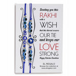 El Regalo 2PCs Evil Eye Rakhi Combo Set for Bhai-Bhabhi or Bhai-Bhatija/Bhatiji- 2 Evil Eye Rakhis with Roli Chanwal, Rakhi Card in Rakhi Gift Box (Option-9)