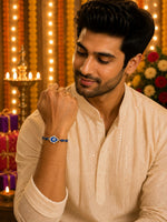 El Regalo 1PC Evil Eye CZ Bracelet Rakhi for Brother with Roli Chawal & Rakhi Message Card - Lucky Protection Rakhi to Avoid Negative Energies for Brother/Sister-in-Law/Niece or Nephew