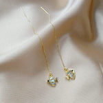 El Regalo Gold Plated Plated Minimalist Long Thin Tassel Elegant Threader Dangle Chain Earrings for Girls & Women (Fish Threader)