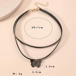 El Regalo Gothic Vintage Black Velvet Butterfly Choker Necklace - Layered Cameo Collar Choker for Girls & Women