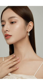 El Regalo Brynlee Leaf Filigree Crystal Drop Leverback Earrings- Fashion Crystal Leaves Statement Earrings for Girls & Women