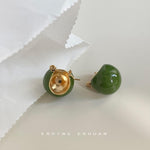 El Regalo Chunky 18K Gold Plated Enamel Hoop Earrings for Women & Girls | Elegant Bold Teardrop Huggie Hoops | Fancy Western Statement Jewellery | Glossy Curved Design for Casual Wear, Office & Party (Emerald Forest Green)