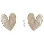 El Regalo Womens Irregular Feather- Light Heart Stud Earrings- Vintage Retro Style Enamel Heart Stud Earrings
