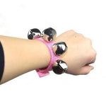 El Regalo 2PCs Jingle Bells Christmas Bracelets | Wrist & Ankle Bells for Party Favors, Musical Rhythm & Christmas Decor | Adjustable Percussion Instruments (Pink)