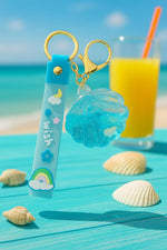 El Regalo 1PC Liquid Filled Keychains for Kids & Teens - Cute Colorful Water Motion Keyrings for Backpack, Purse & Keys - Fun Moving Liquid Design (Style-5)