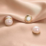 El Regalo 1 Pair Non-Pierced Magnetic Double Pearls Earrings- Fake Gauge Clip On/Cartilage Earrings for Girls & Women