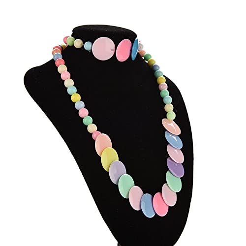 El Regalo 2 Sets Kids Girls Jewelry Sets - Kids Beads Necklace & Bracelets Jewelry Sets for Girls & Toddlers (Option-5)