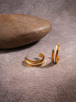 El Regalo Luxury & Creative Stainless Steel Layered C Half Hoop Earrings- Bold & Beautiful, Modern Hoops for Women/Girls (Layered Enamel Hoops)