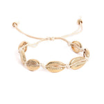 El Regalo 1 PC Metal Cowrie Shell Anklet/Bracelet for Girls & Women- Bohemian Adjustable Anklet/Bracelet Hand-woven for Girl Women (Style-3)