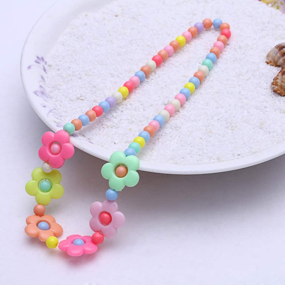 El Regalo Kids Girls Jewelry Sets - Kids Beads Necklace & Bracelets Jewelry for Girls (Option-1) White