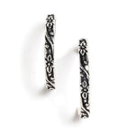 El Regalo 2 Pairs Tribal Oxidized Half Hoop Earrings, Huggie Earrings- Hammered Bohemian Oxidized German Silver Baali Earrings (Option-1)