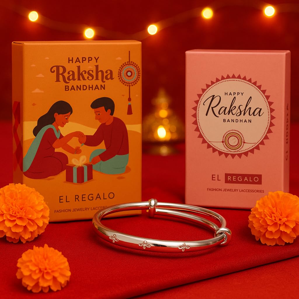 El Regalo Rakhi for Babies/Toddler/Baby Brother- Bracelet Rakhi for Baby Brother with Roli Chanwal, Message Card in Rakshabandhan Box (Style-4)