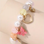 El Regalo 1PC Butterfly, Love Heart, Bow, Flower Charms Crystals Beads Bracelet for Girls - Fashion Bracelets for Girls/Women (Multi Color)
