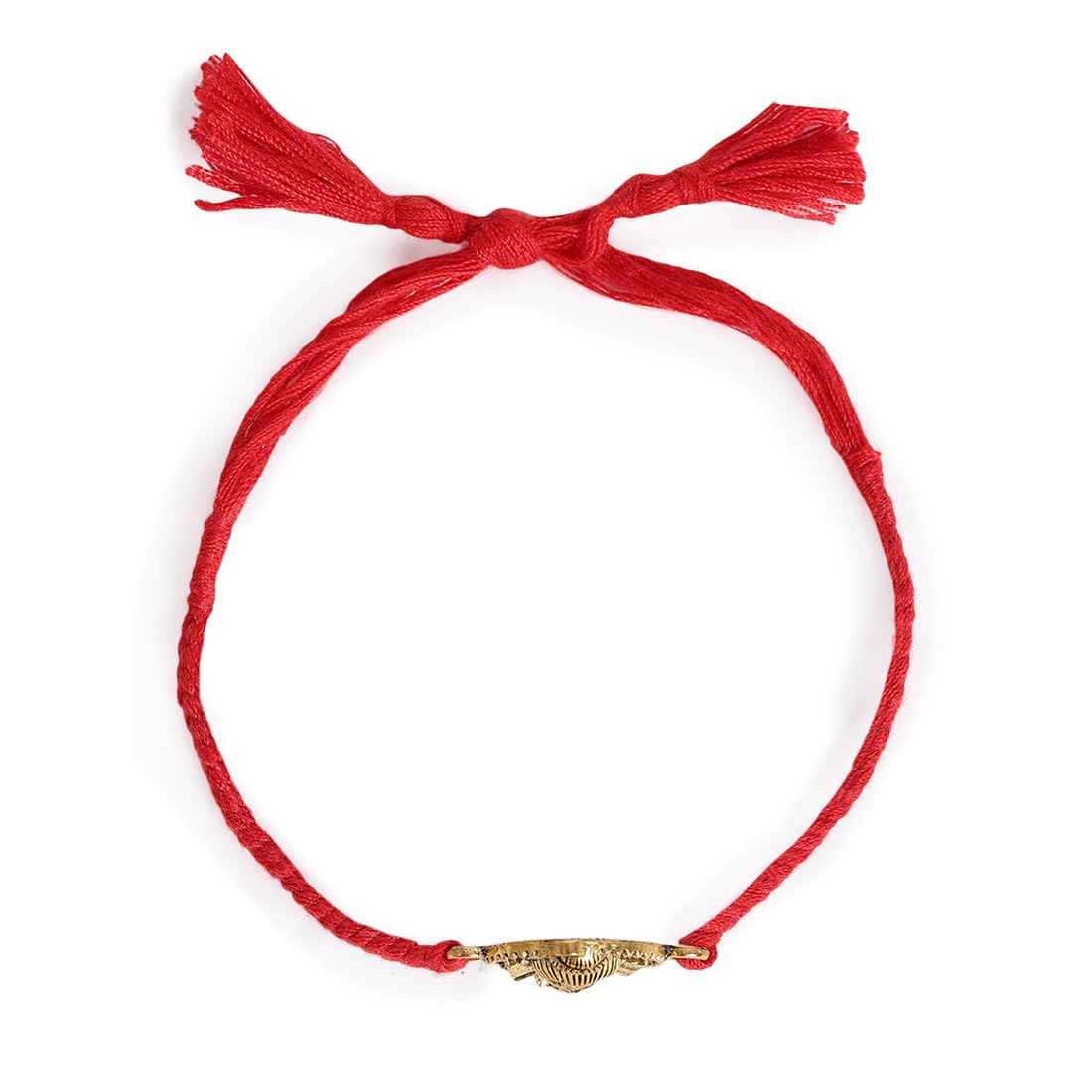 El Regalo OM Ganesha Red Thread Rakhi for Brother/Bhai/Bhaiya- Auspicious OM/Aum, Ganesha Rakhi with Roli Chawal Shagun, Rakhi Message Card in Rakhi Gift Box (Ganesha Gold)