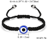 El Regalo 2 PCs Evil Eye Couple Jewelry Set- Evil Eye Big Leather Rope Necklace & Bracelet Set Best Friends/Besties/Couple- Women Men- Valentine's Day Gift (Evil Eye Jewelry Set- 2)