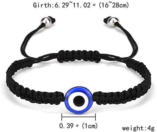 El Regalo 2 PCs Evil Eye Couple Jewelry Set- Evil Eye Big Leather Rope Necklace & Bracelet Set Best Friends/Besties/Couple- Women Men- Valentine's Day Gift (Evil Eye Jewelry Set- 2)