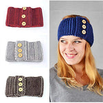 El Regalo 1 PC Knitted Headband with Button Warm Crochet Chunky Ear Warmer for Women | Knitted Headwrap Headband Ear Warmer Hair Muffs Band (Red)