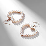 El Regalo Pearl Heart Drop Earrings - Love Heart Dangle Earrings For Girls/Women Pearl Heart Hoop Earrings