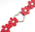 El Regalo Heart Flower Choker Necklace for Girls/Women (Red)