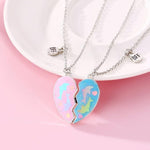 El Regalo Girls 2 Pcs Bff Best Friend Forever Split Magnetic Matching Pendant Necklaces Set- Heart, Flower, Swan, Mermaid, Unicorn Pendant Friendship Necklaces (Bf Dolphin Pendants)
