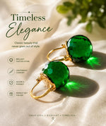 El Regalo Elegant & Graceful Aquamarine Austrian Crystal Earrings for Girls & Women- Sparkly Austrian Crystal Disco Ball Earrings (Dazzling Green)