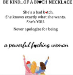 El Regalo Stainless Steel Be Kind Of A Bi*ches Hidden Message Necklace for Girls & Women- Best Friends Sorority Sisters Friendship Jewelry
