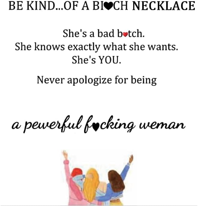 El Regalo Stainless Steel Be Kind Of A Bi*ches Hidden Message Necklace for Girls & Women- Best Friends Sorority Sisters Friendship Jewelry