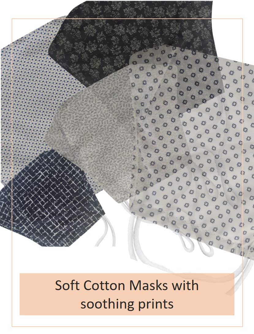 El Regalo (3 PCs Set XL/XXL Size Unisex Cotton Face Masks | India's First Extra Large Size Executive Cotton Reusable, Breathable, Washable & Adjustable Face Masks (Executive Prints Face Masks)