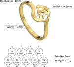 El Regalo Unisex Stainless Steel OM Finger Ring- Indian Spiritual/Meditation Jewelry- Anti Tarnish Aum/OM Finger Ring (7)
