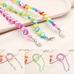 El Regalo 1 PC Cute Acrylic Heart Kids Face Mask Lanyard Straps/Face Mask Holder Lanyards Convenient Clip Safety Face Mask Cover Holder for Kids/Boys & Girls (Multi Colored Star)