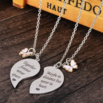 El Regalo Bff Necklace For 2-Split Heart Together Forever, Never Apart Best Friends Butterfly Pendant Friendship pattern Set Of 2 Gifts For Bestie, Best Friends For Girls