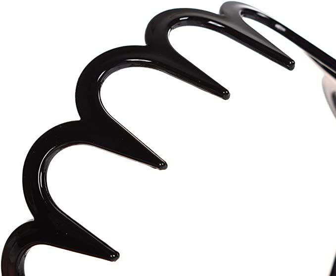 El Regalo 2 PCs Black & Tortoise Shell Teeth Waves Hair Hairbands | Hair Accessories/Headband for Girls & Women | Hairband Combo