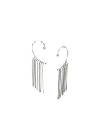 El Regalo 1 Pair Shining Long Tassel Earcuff Climber Earring- Contemporary Ear Cuff Wrap, No Piercing Ear Climber Earring for Girls & Women (Silver)